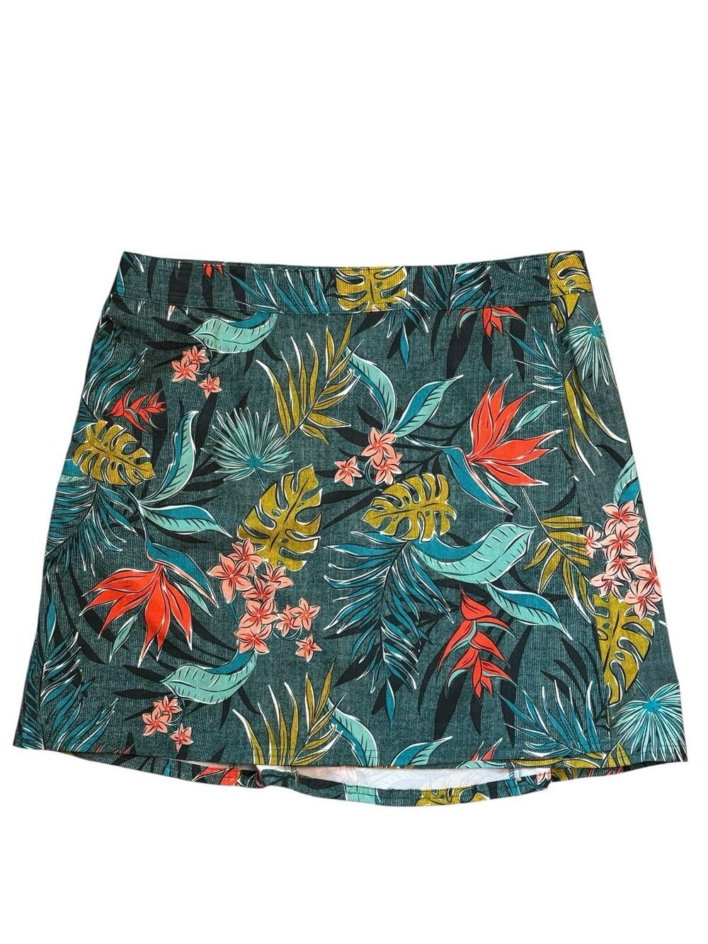 Rip Skirt XL Vintage Bali Jungle Tropical Print Length Hook & Loop Wrap Skirt
